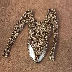 American Apparel Leopard Bodysuit Small
